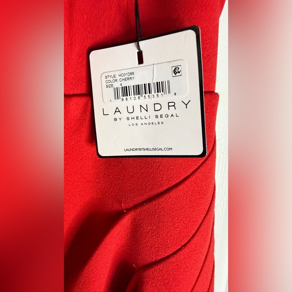 Laundry By Shelli Segal Red Midi Dress, Size 4 - Picture 3 of 5